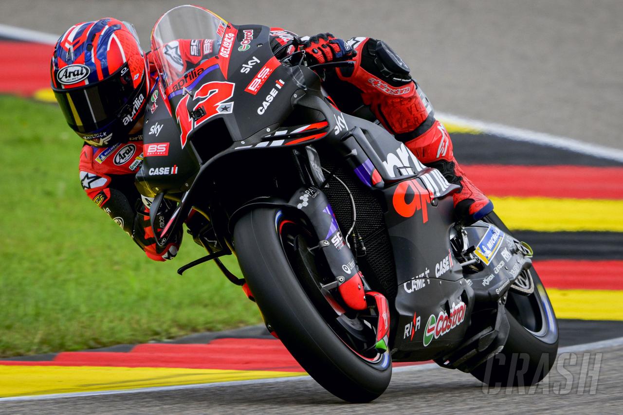 German MotoGP: Maverick Vinales sets new lap record in crash-heavy second practice