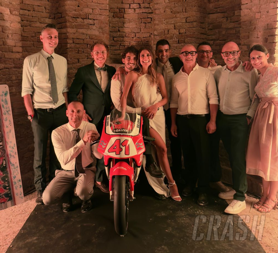 Pecco Bagnaia presented with vintage bike as a wedding gift